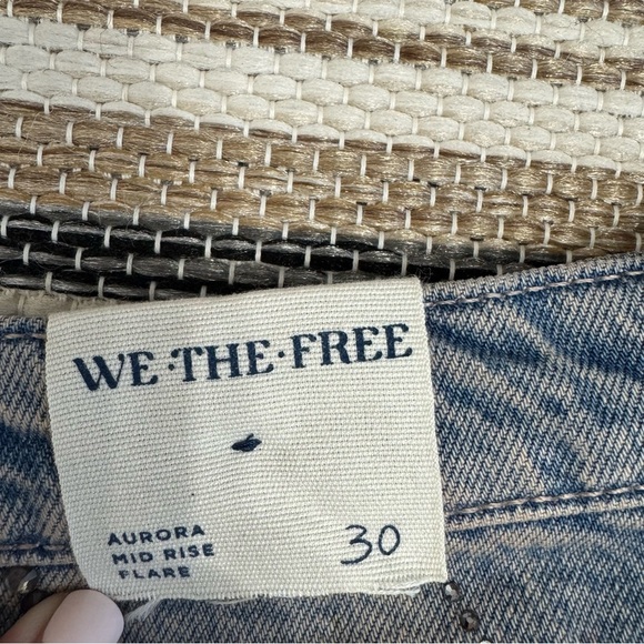 Free People We the Free Aurora Mid Rise Embellished Flare Jeans Size 30 - Picture 14 of 16
